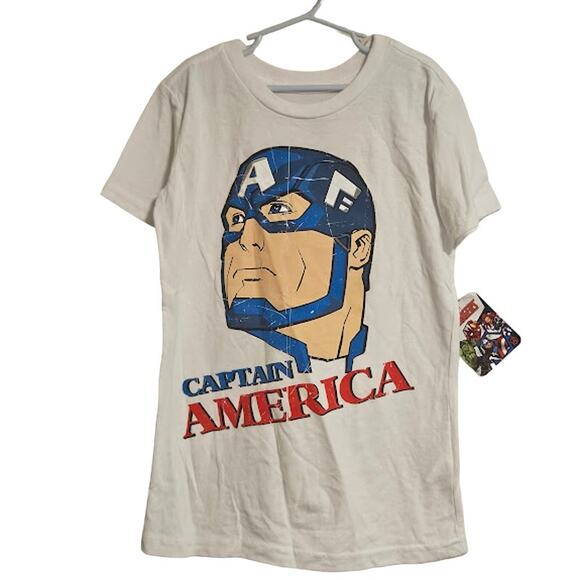 Juniors Size 10 Captain America White short sleeve tshirt - Picture 1 of 3